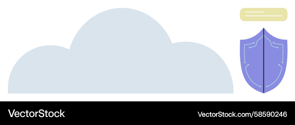 Cloud backup and shield representing digital data Vector Image