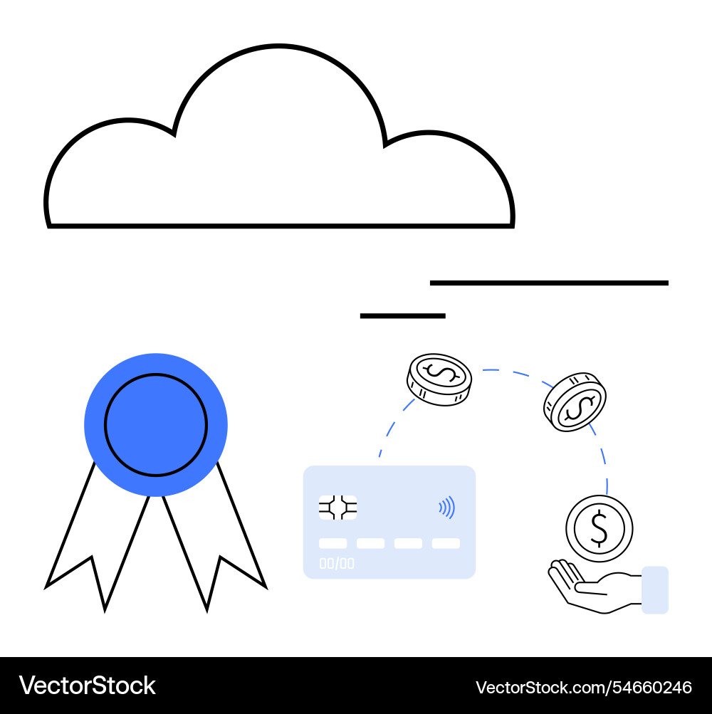Cloud computing with digital transactions Vector Image