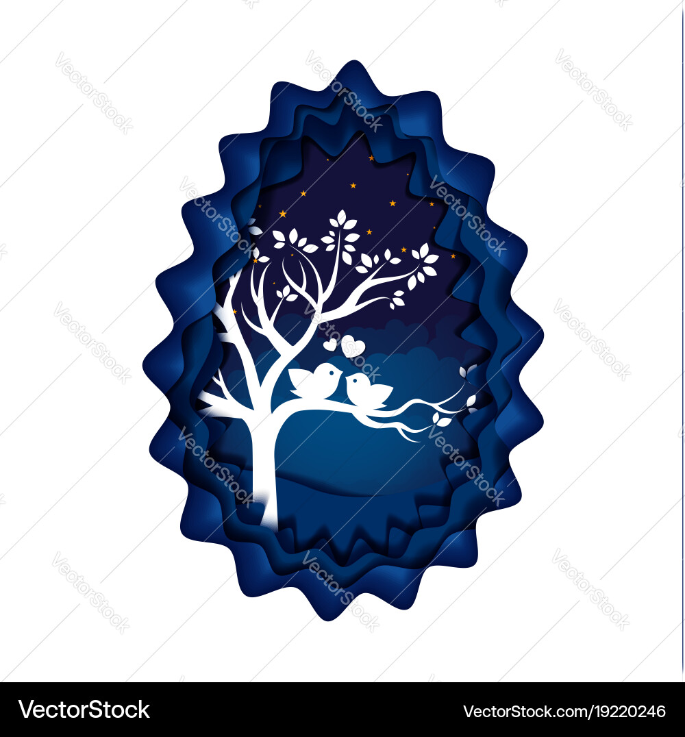 Couple in love birds Royalty Free Vector Image