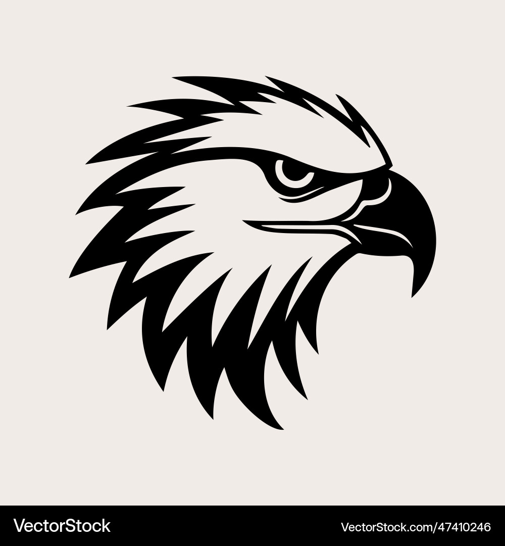 Eagle head one color logo emblem or icon Eagle head one color logo emblem or icon vector image