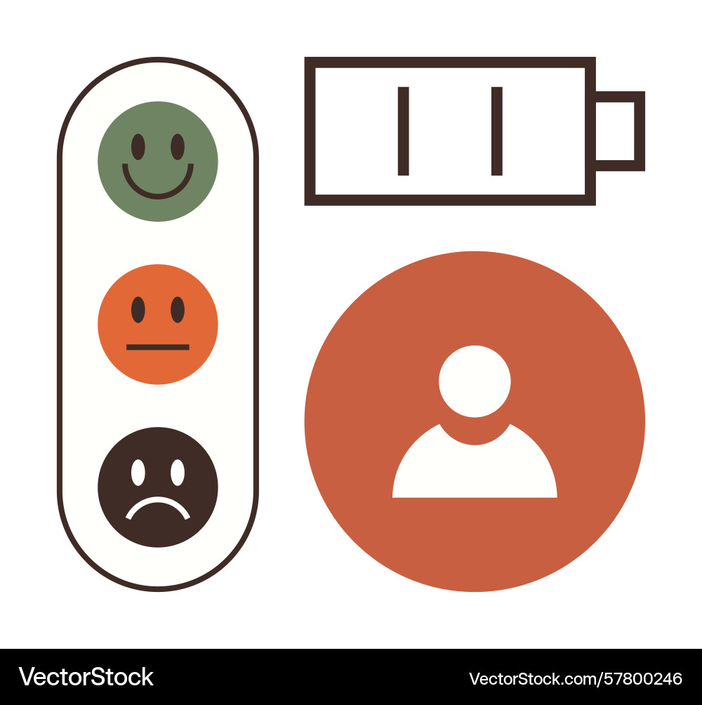 Feedback energy and user concept display Feedback energy and user concept display vector image