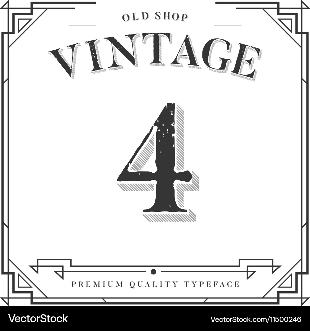 Font numbers with classy stylish frame vector image