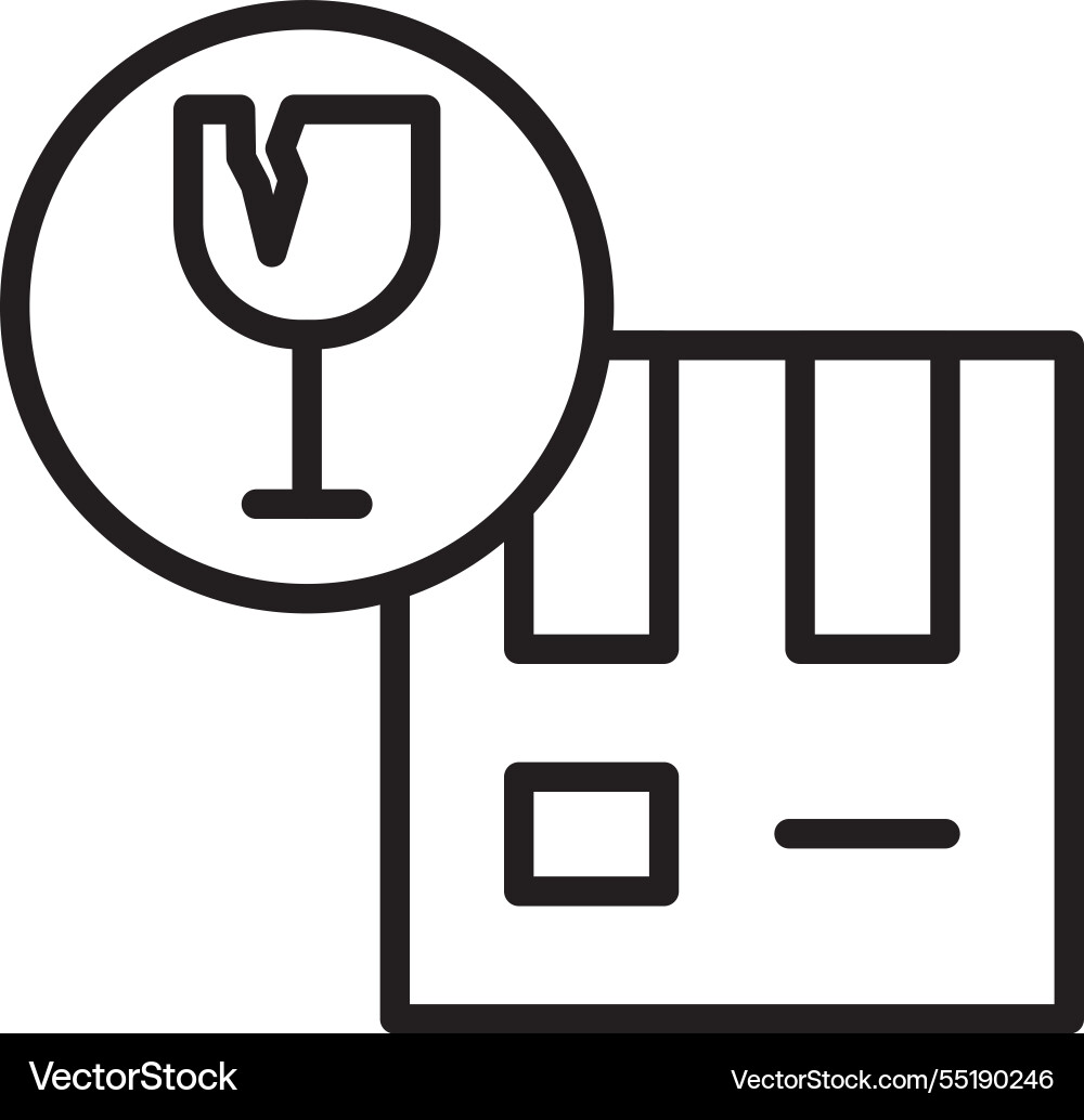 Fragile line icon design vector image