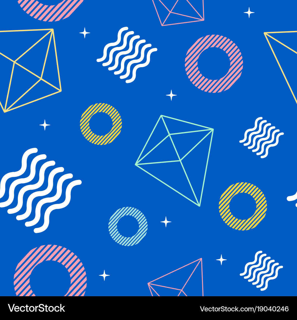 Geometric Memphis Pattern Vector Image