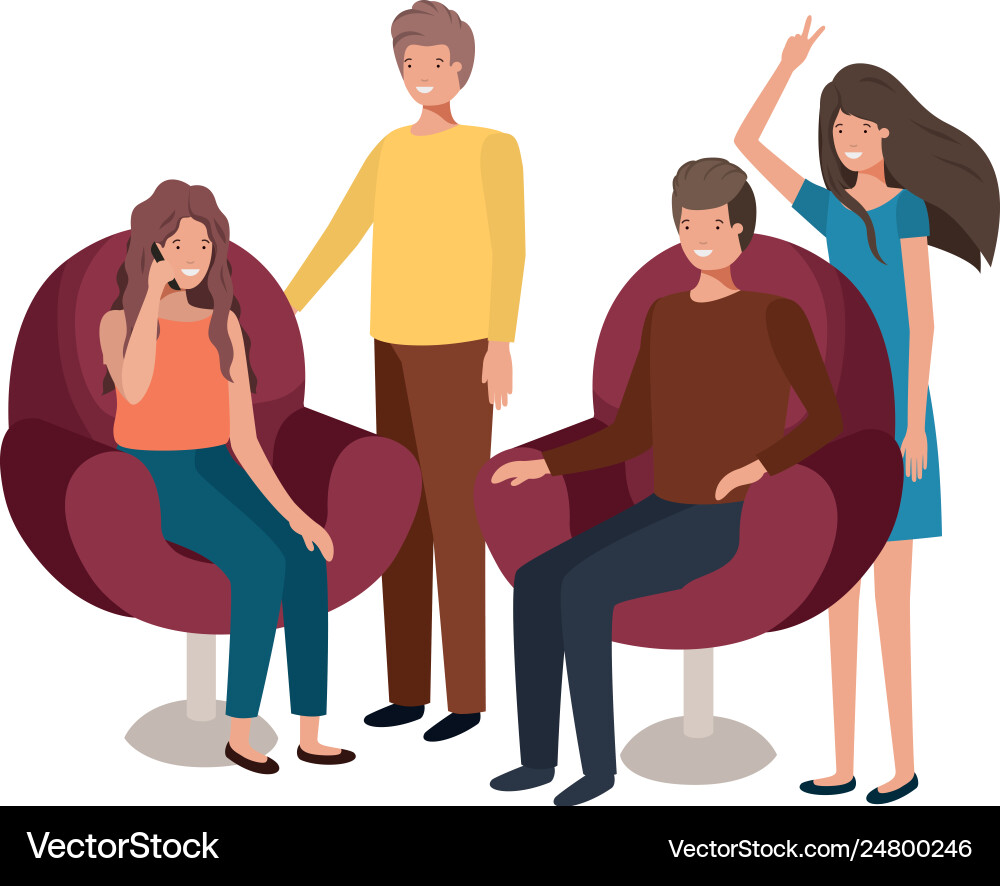 Group people using smartphone Royalty Free Vector Image