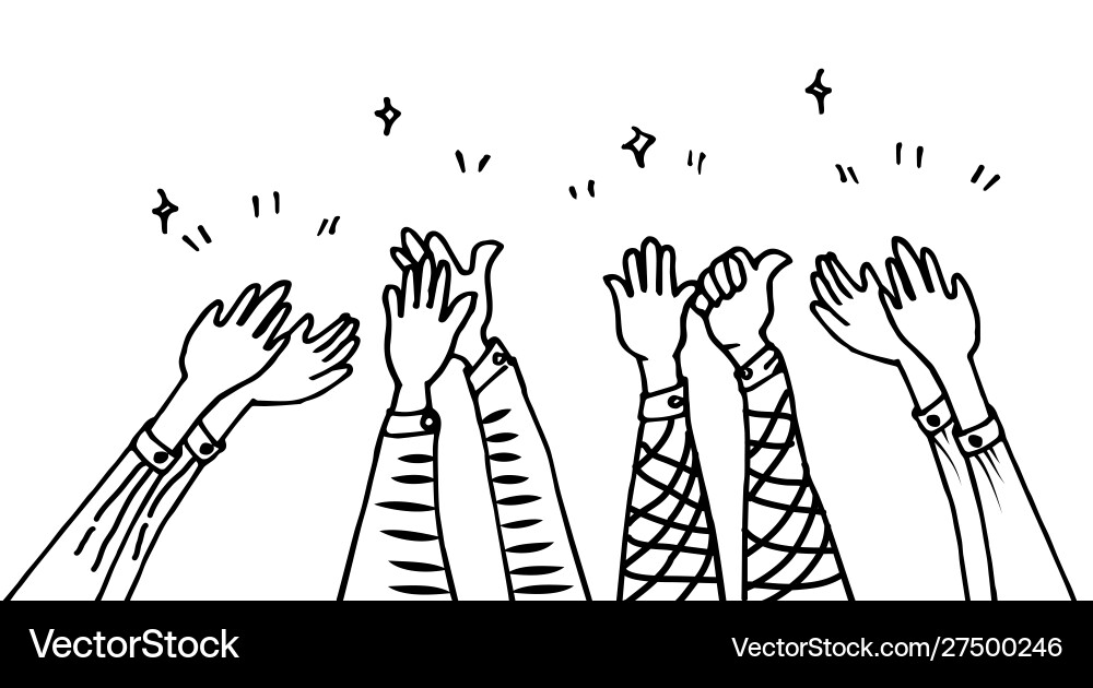 Hand gezogen Hände klopfen Ovation applause Hand gezogen Hände klopfen Ovation applause vektorbild