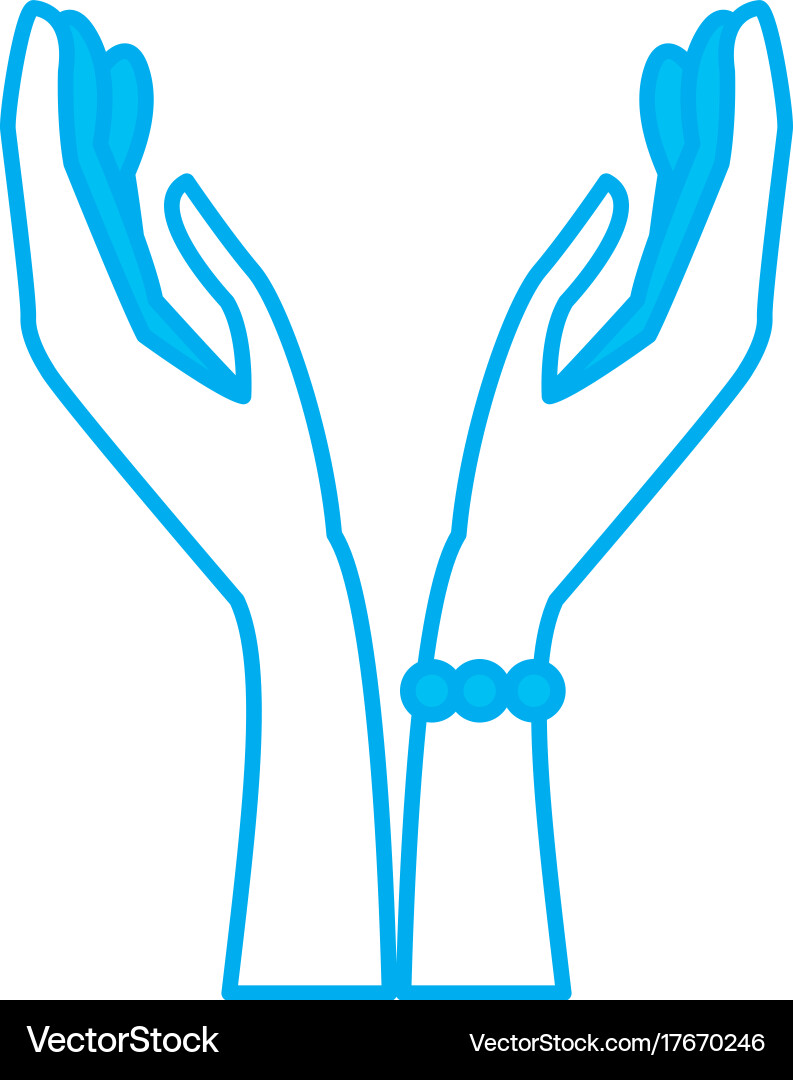 Hands with palm open Vector Image