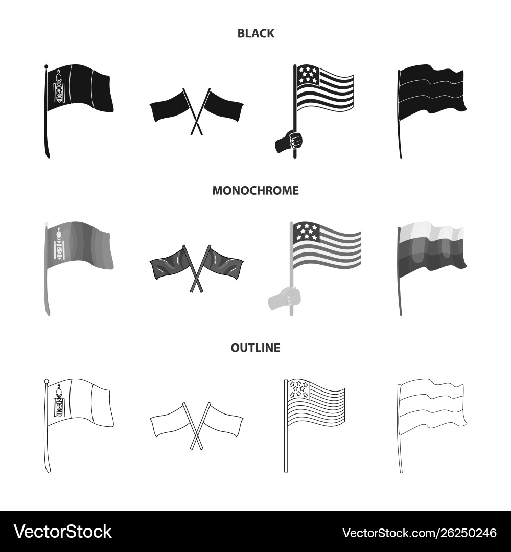 Isolated object world and flag symbol set Vector Image