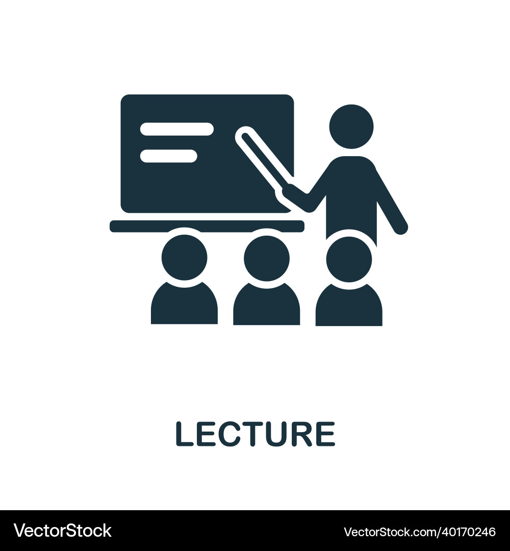 Lecture icon monochrome sign from university Lecture icon monochrome sign from university vector image