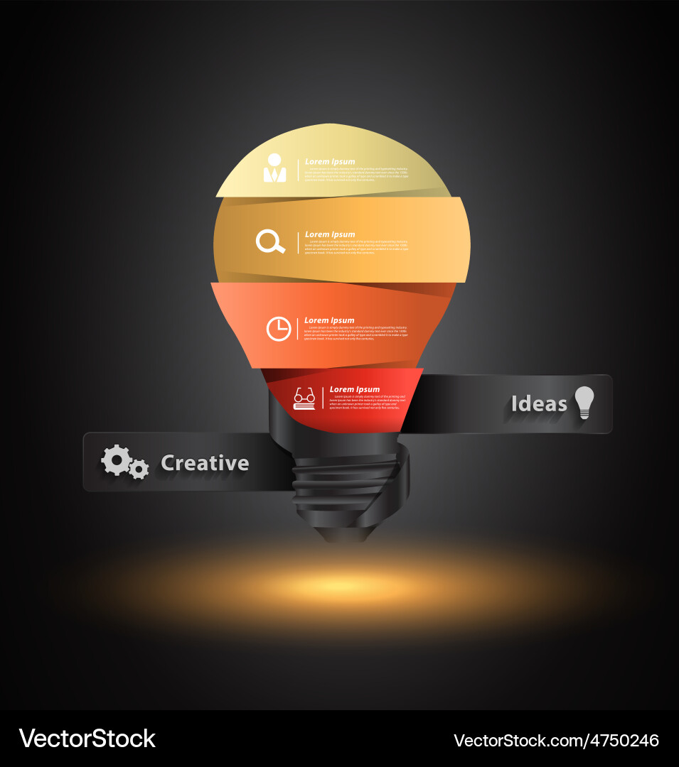Lightbulb Idea with Number Banners vector image