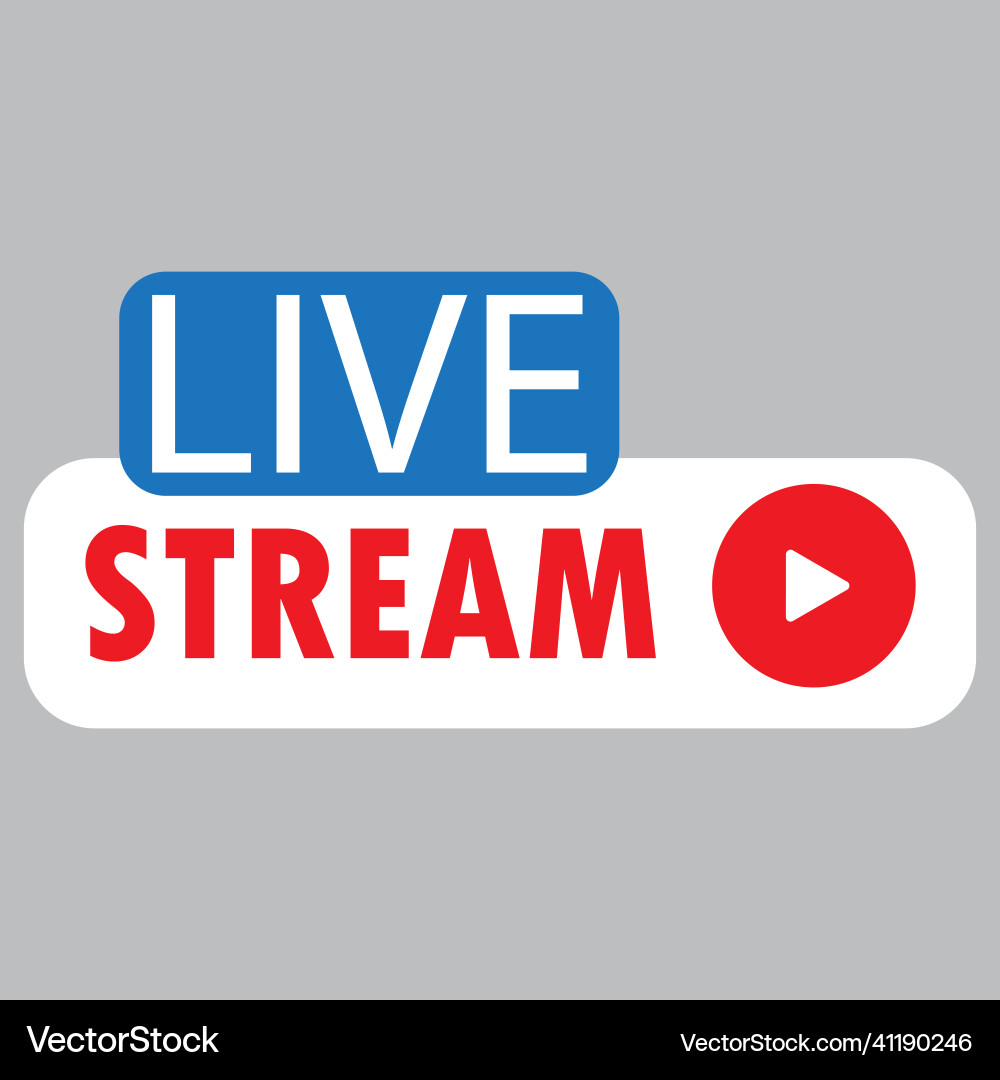 Live Stream Button Symbol vector image