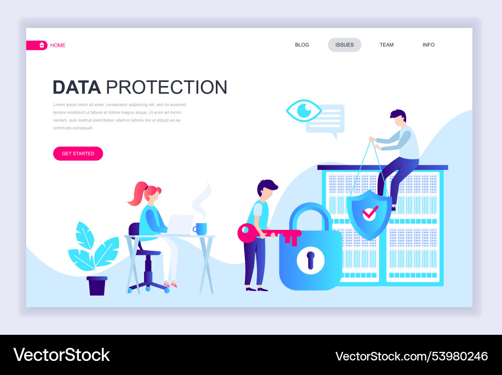 Modern flat web page design template of data Modern flat web page design template of data Vector Image