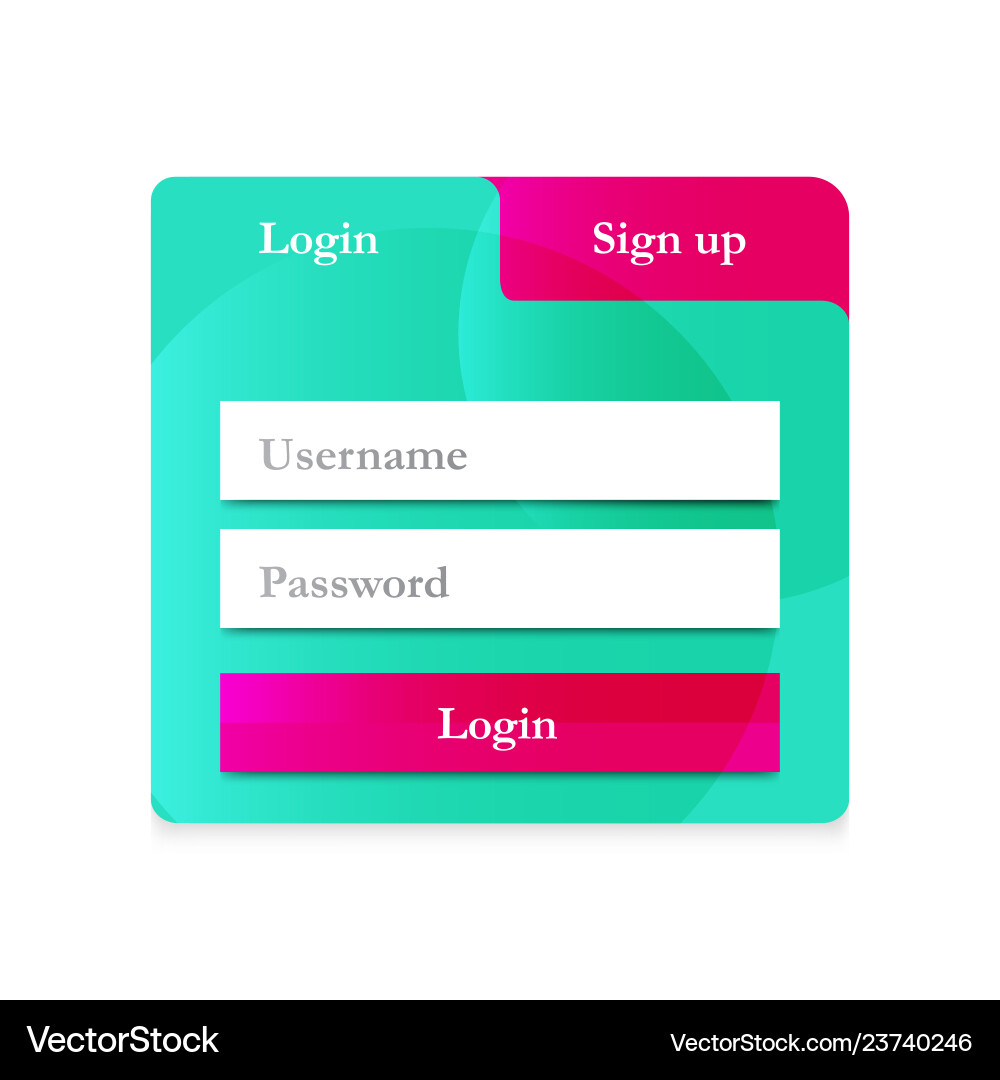 Modern login form design Modern login form design vector image