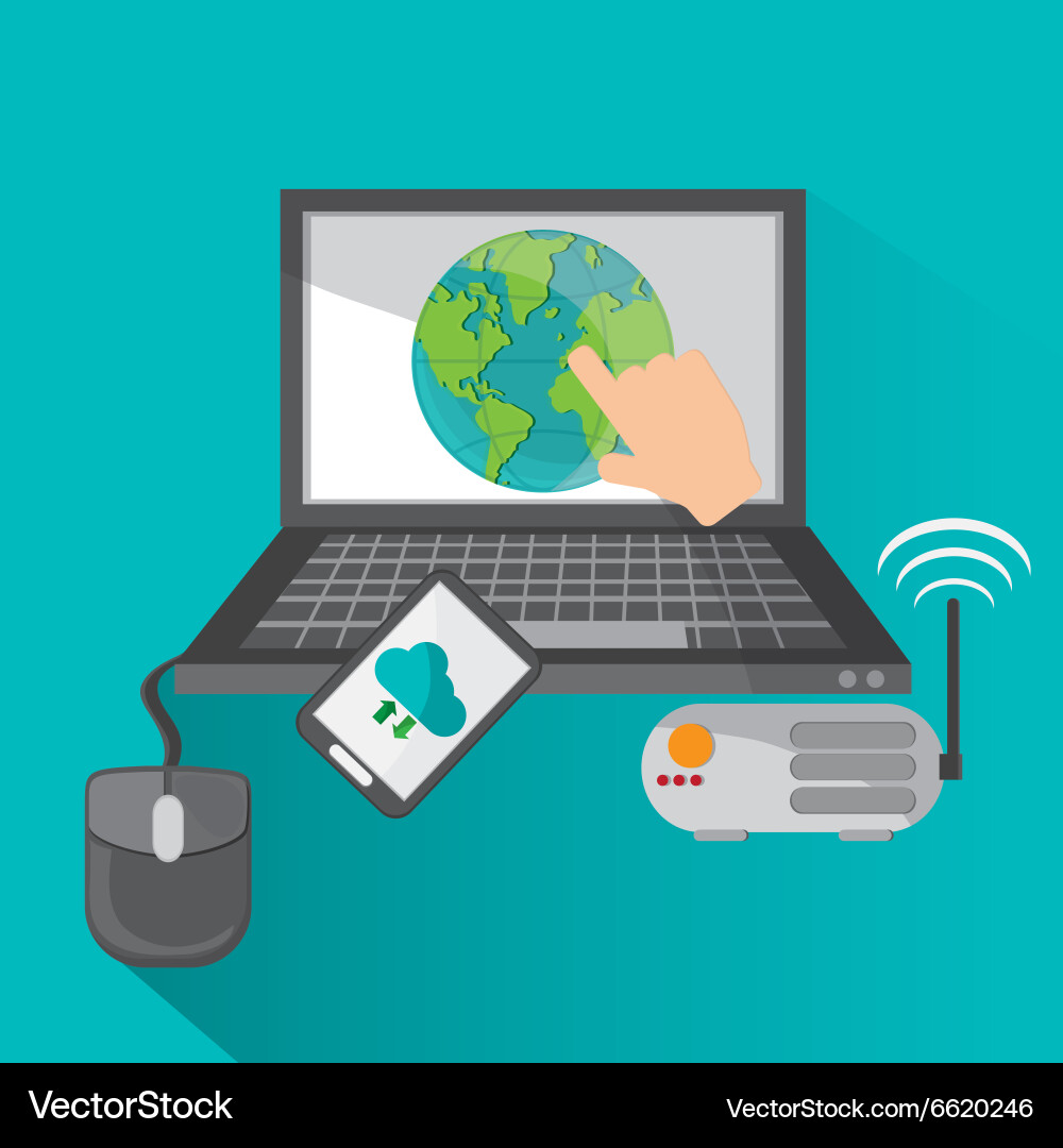Networking and technology design vector image