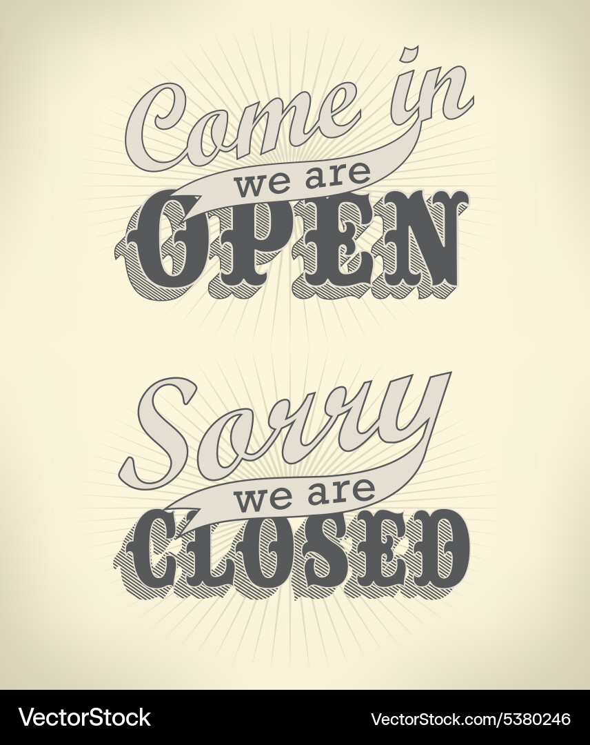 Open vintage retro vector image