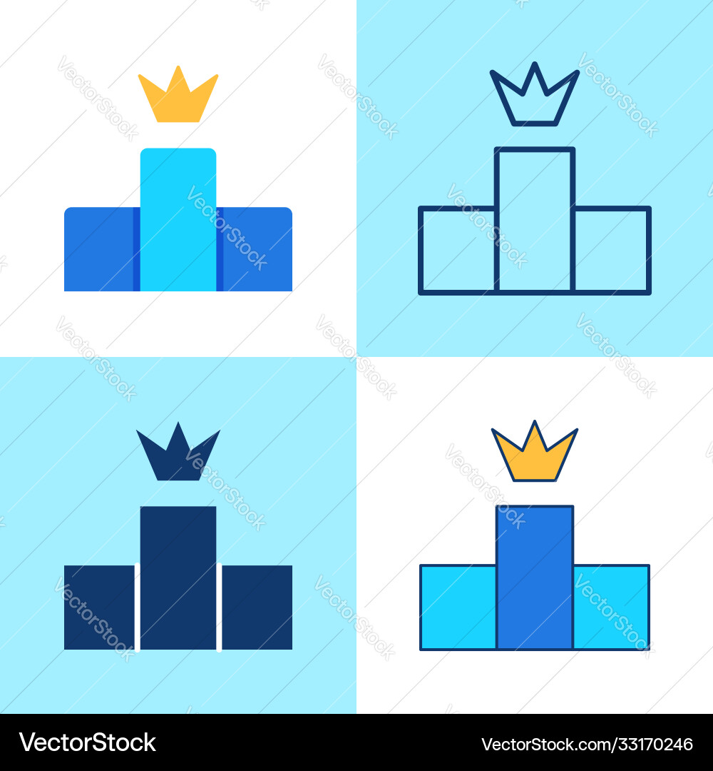 Ranking icon set in flat and line style Vector Image