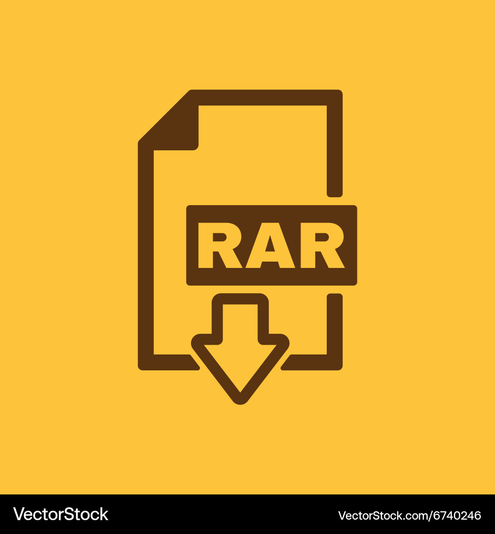Rar file icon archive and compressed symbol vector image