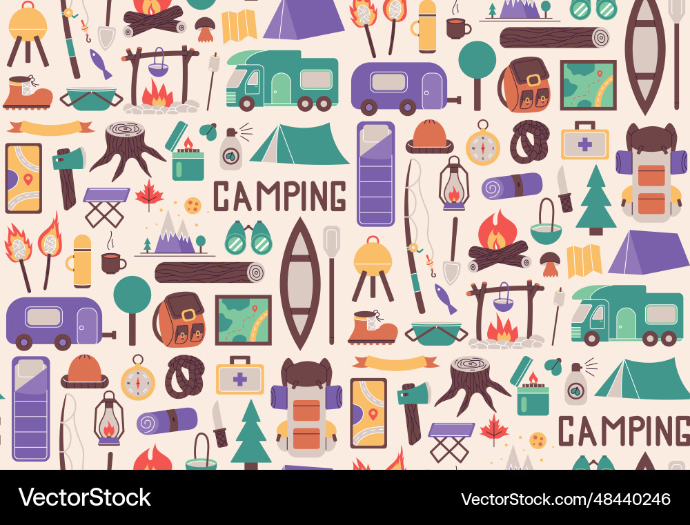Seamless pattern with things for traveling vector image
