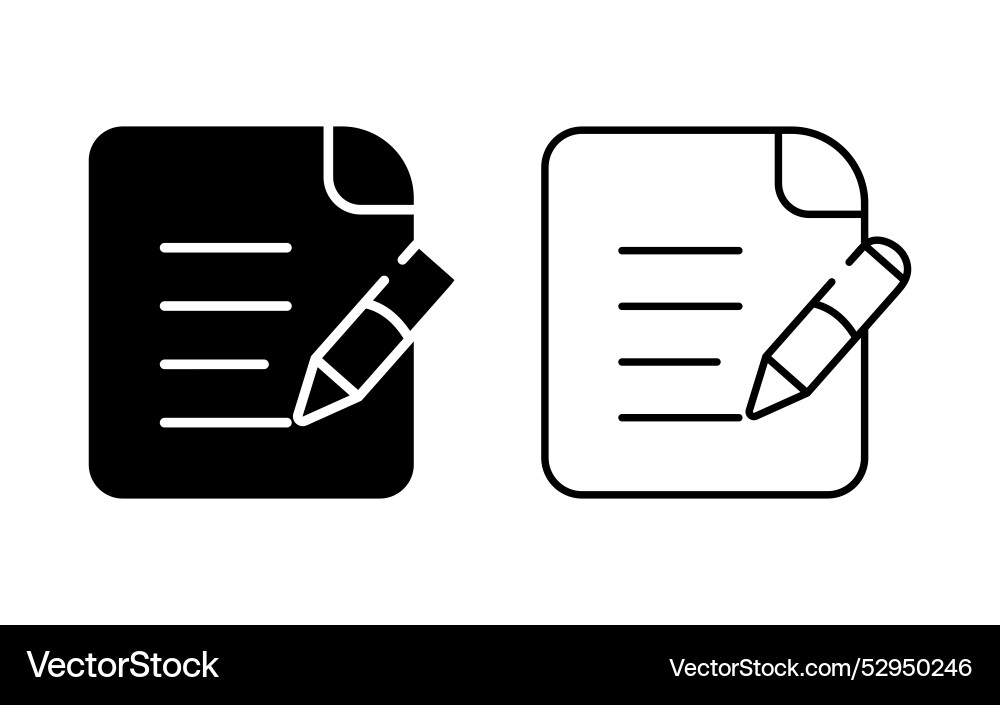 Set of exam test icons in line and filled vector image