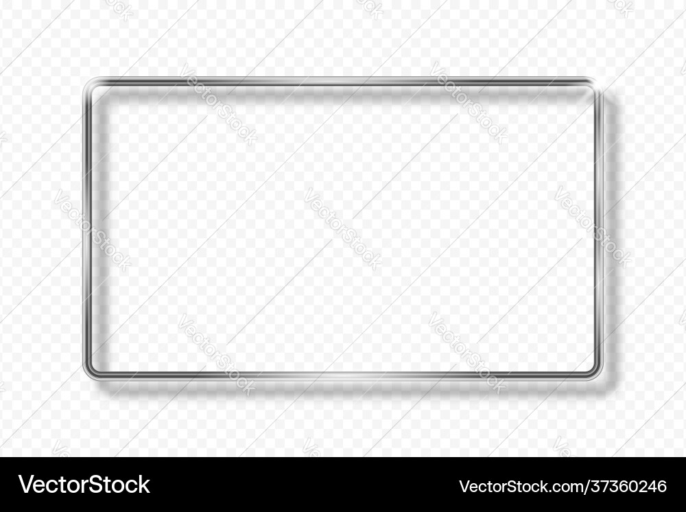 Silver rectangle frame on transparent background Silver rectangle frame on transparent background vector image