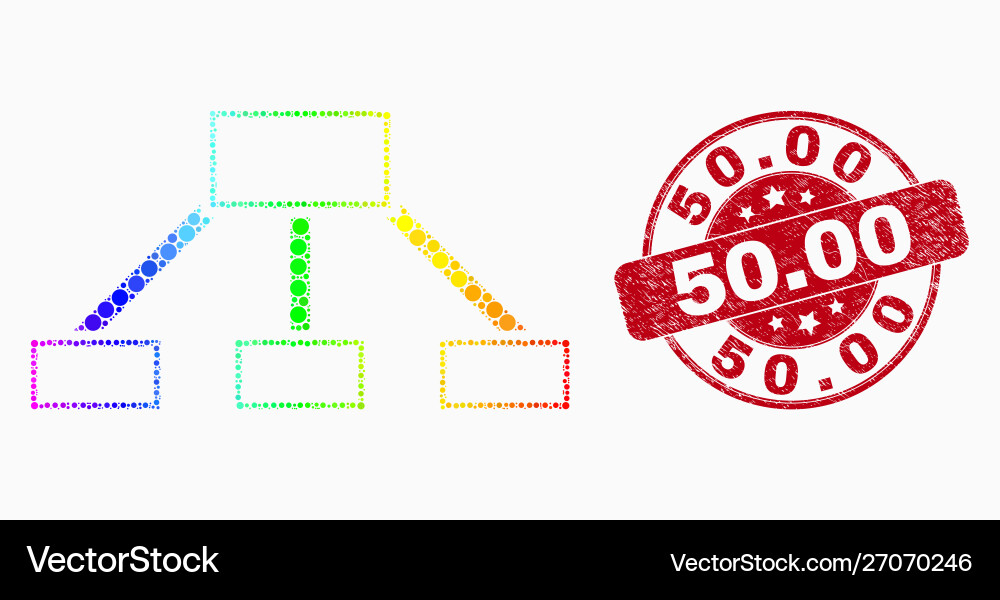 Spectral pixelated hierarchy links icon Spectral pixelated hierarchy links icon vector image