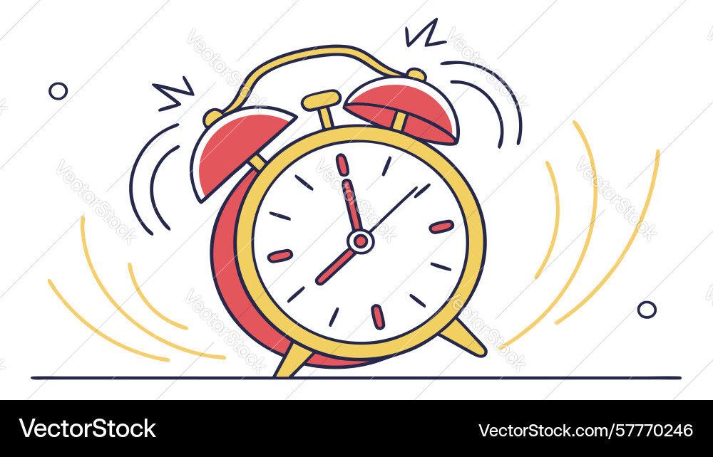 Time management productivity alarm clock design vector image