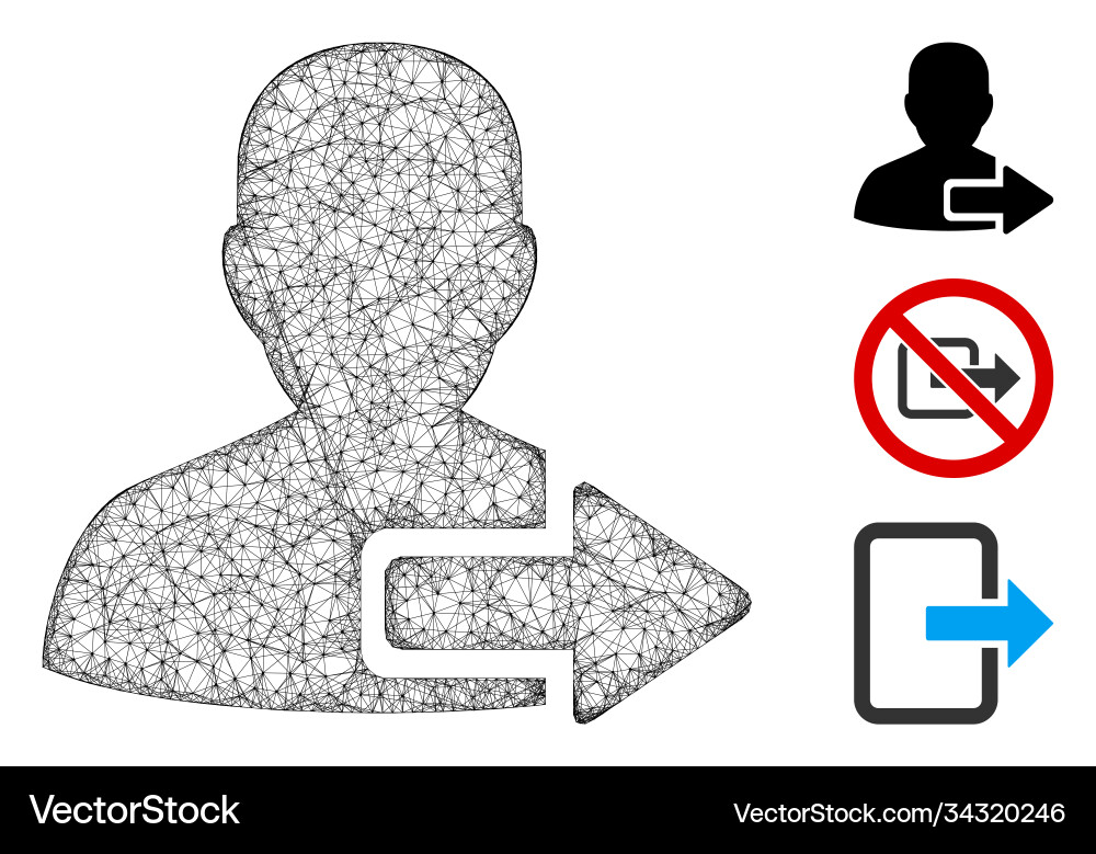 User logout arrow polygonal web mesh User logout arrow polygonal web mesh vector image