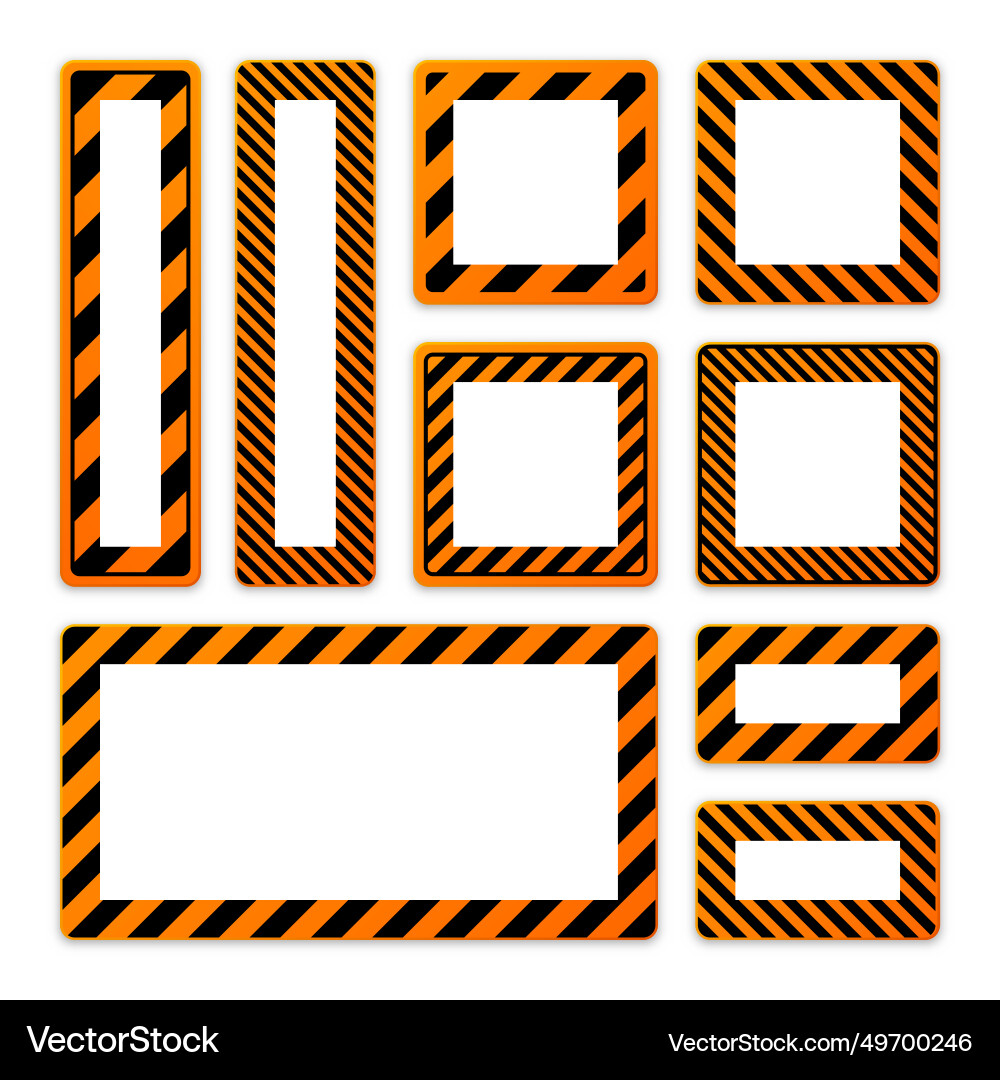 Various blank warning signs with diagonal lines Vector Image