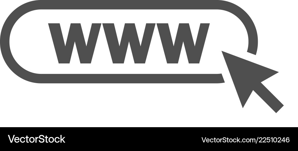 Www icon web site with hand cursor vector image