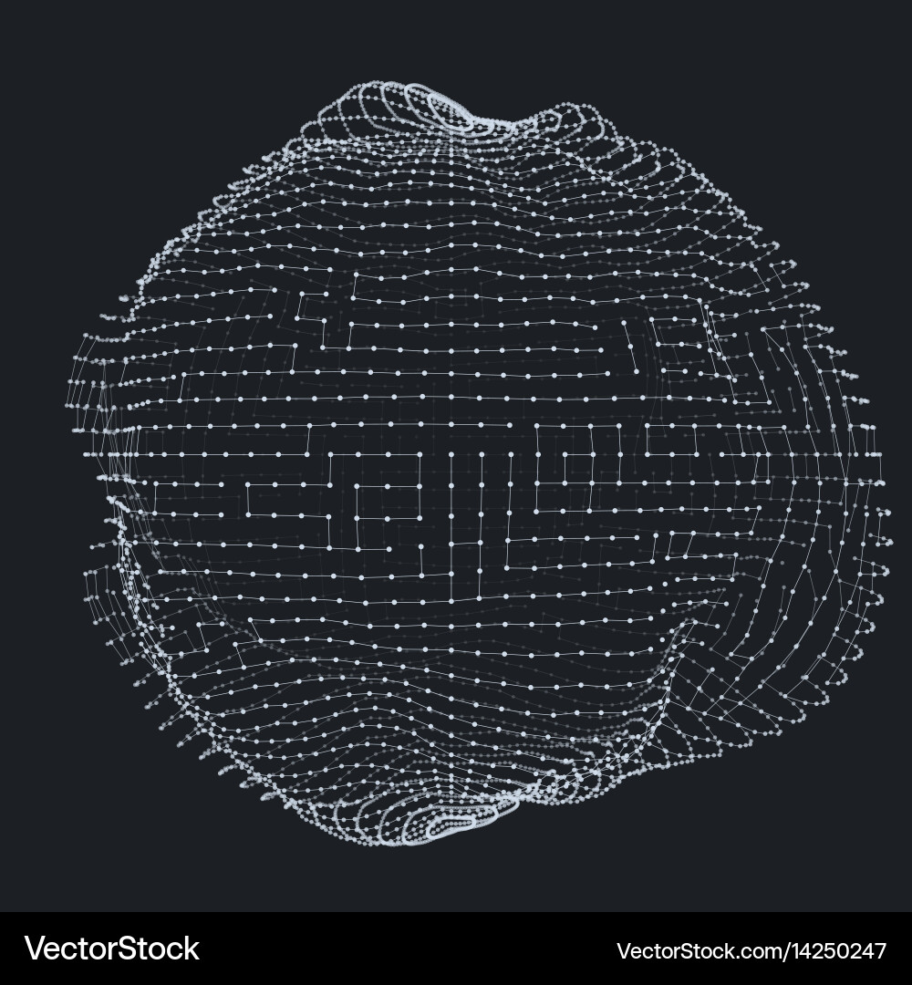 Abstract grayscale mesh distorted Vector Image