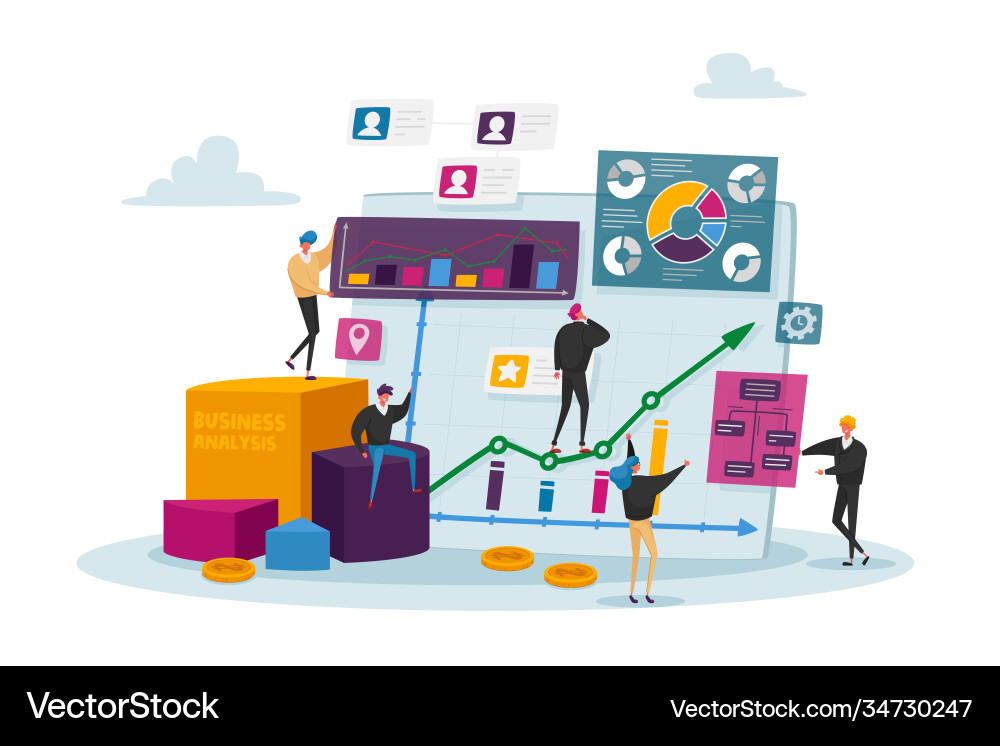 Business Analysis - Charts & Data Vector Image