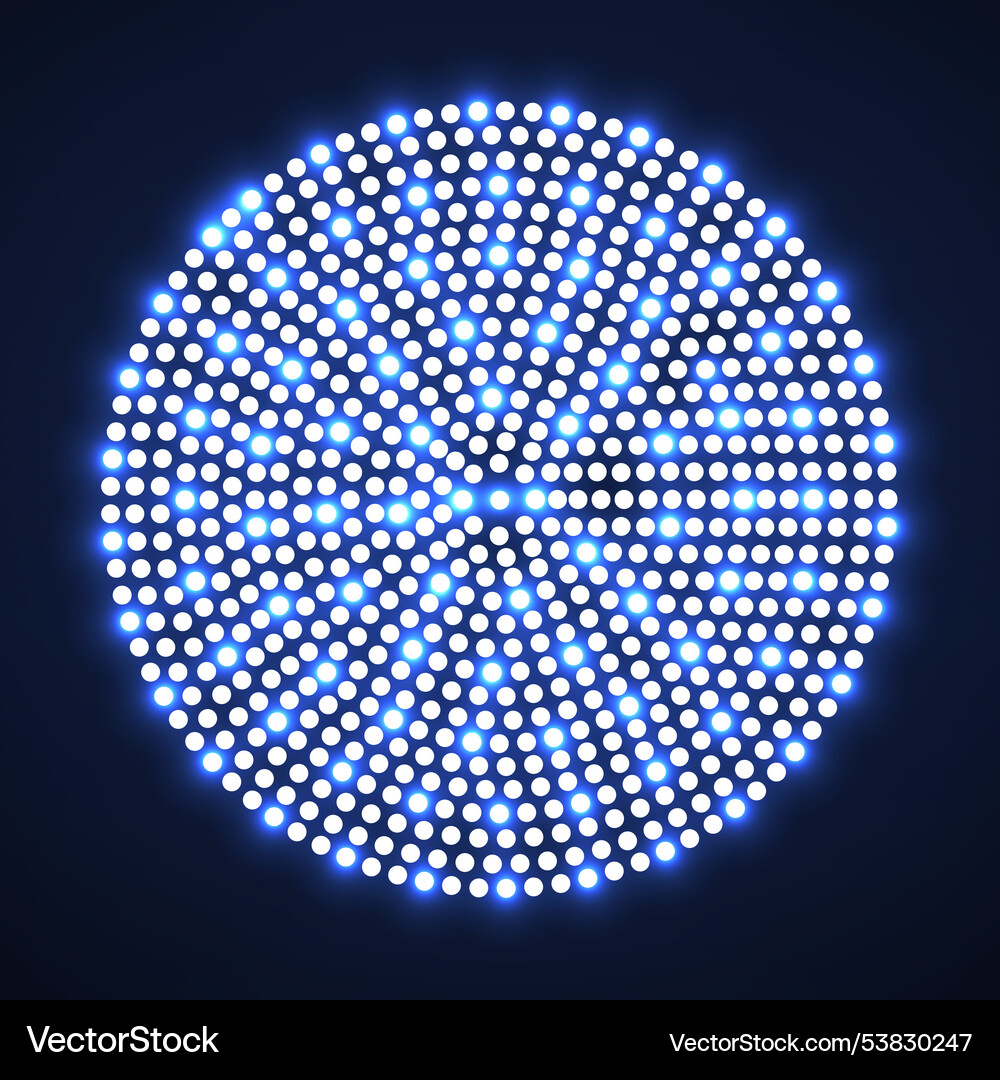 Circle with glowing dots geometric element Vector Image