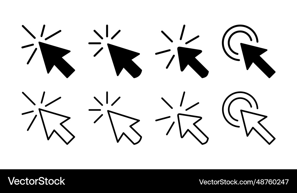 Click icon cursor pointer sign Click icon cursor pointer sign vector image