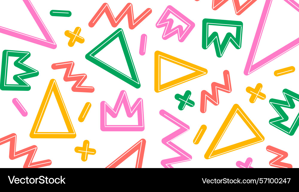 Colorful triangle and symbol background Vector Image