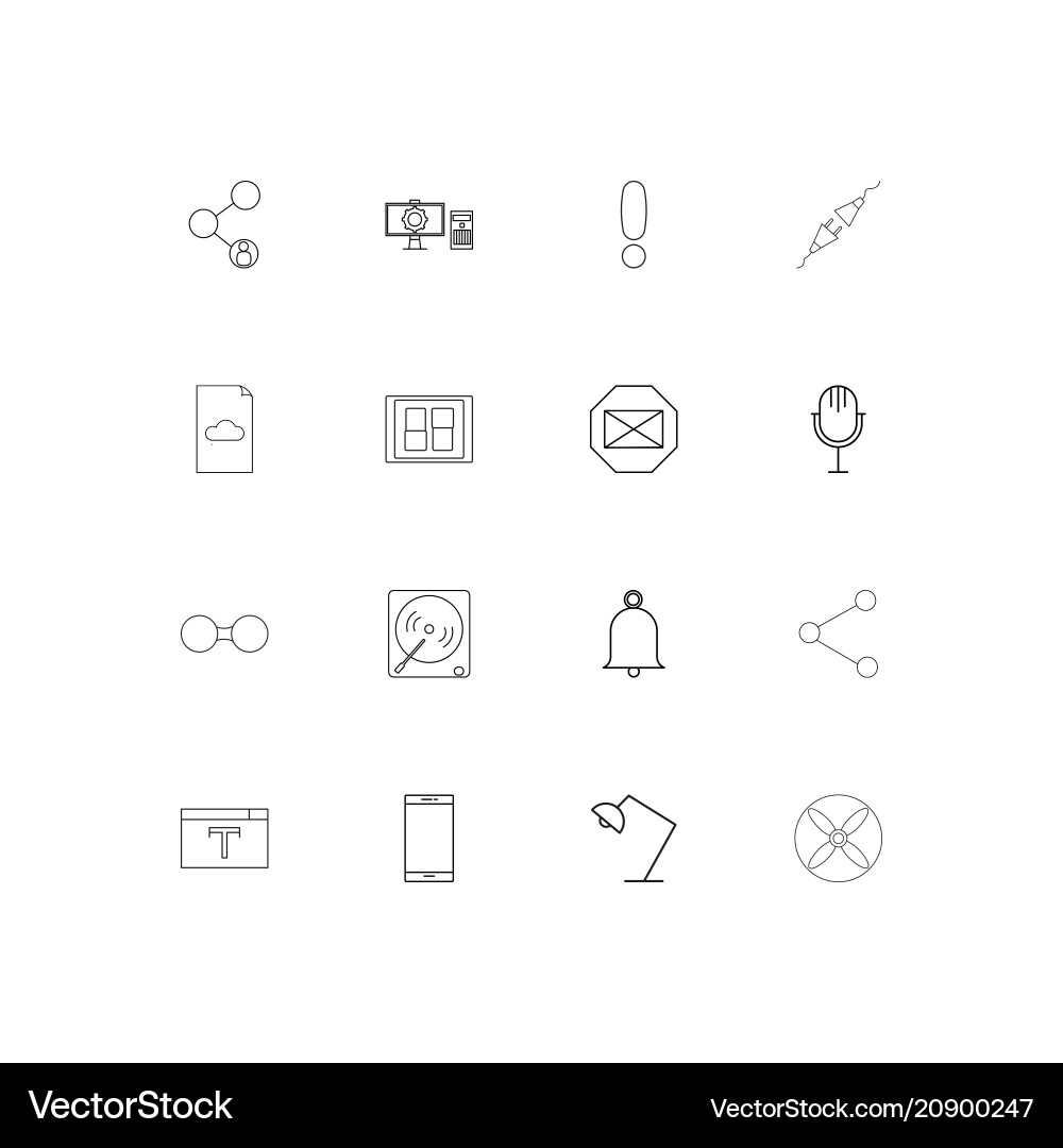Devices linear thin icons set outlined simple Vector Image