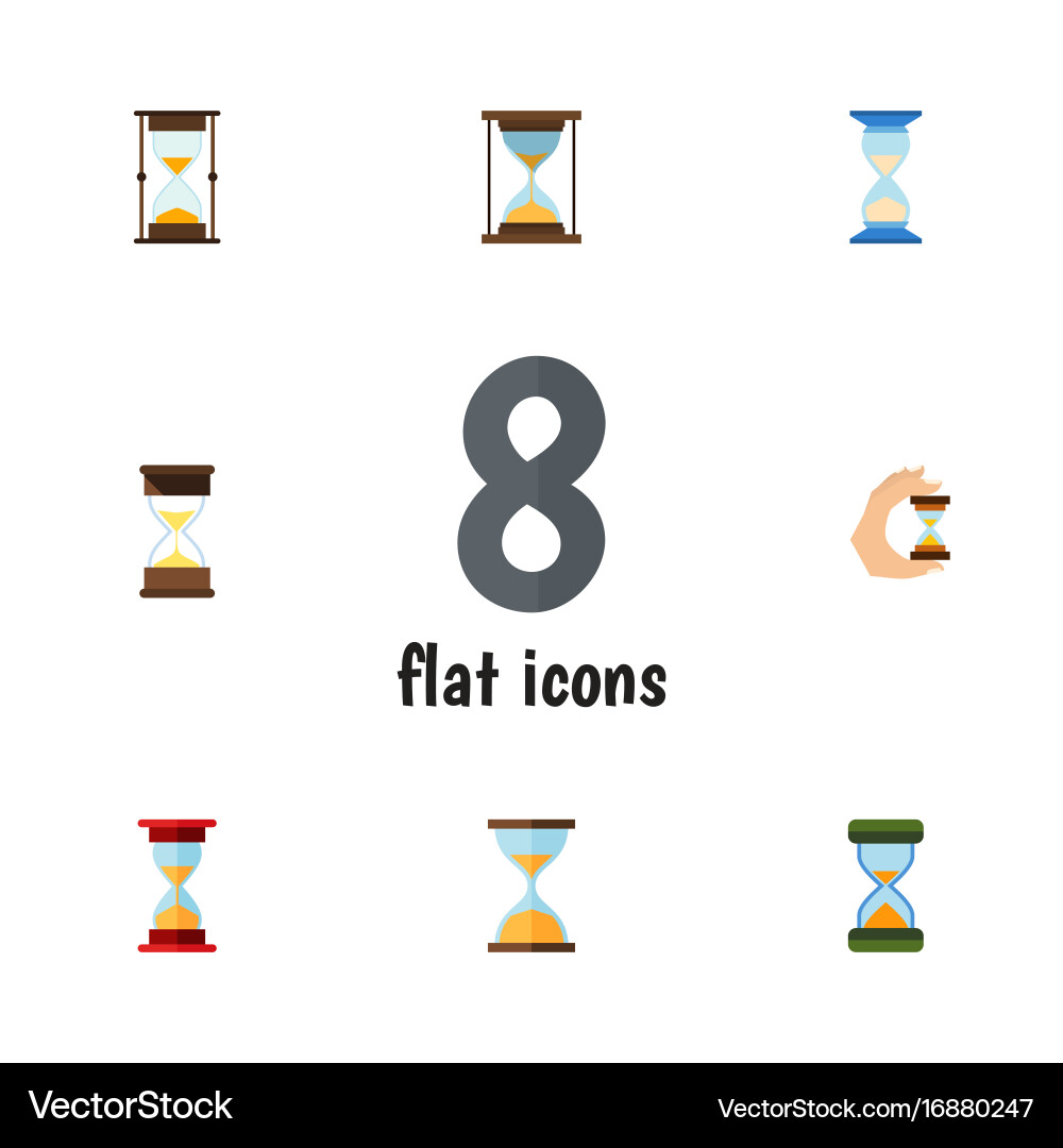 Flat icon hourglass set of loading Vector Image