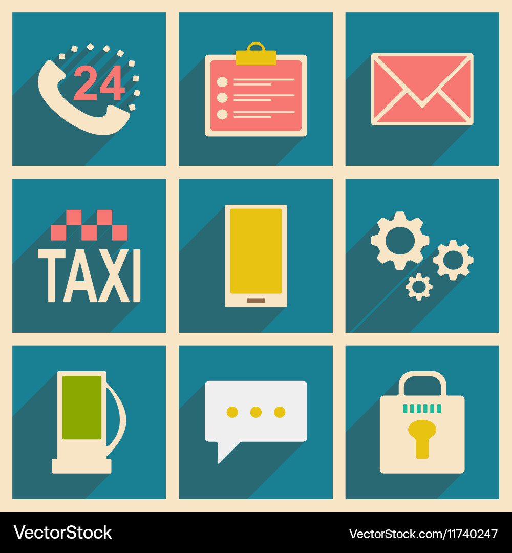 Flat with shadow concept and mobile application Vector Image