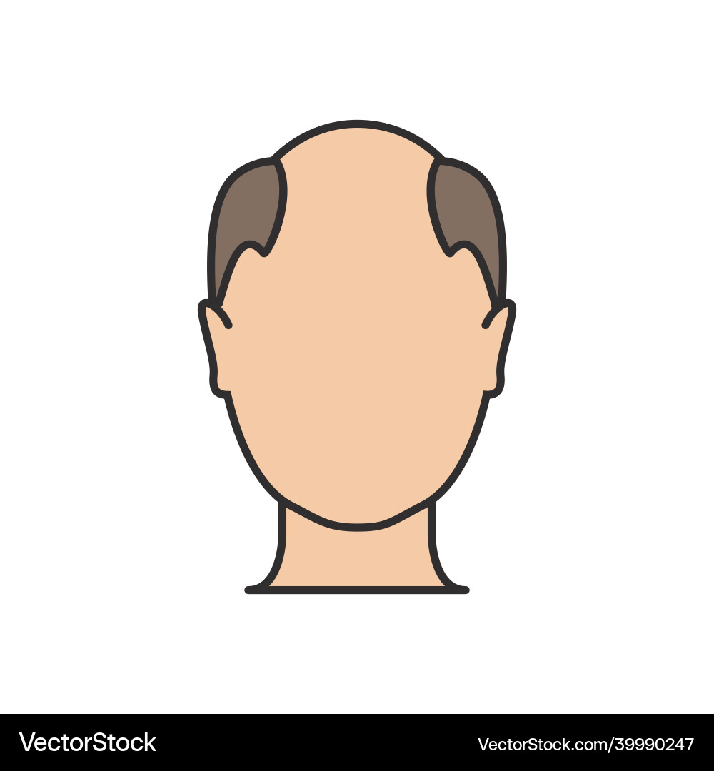 Hair loss man icon cartoon logo vector image