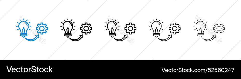 Implementation icon set on white background Vector Image