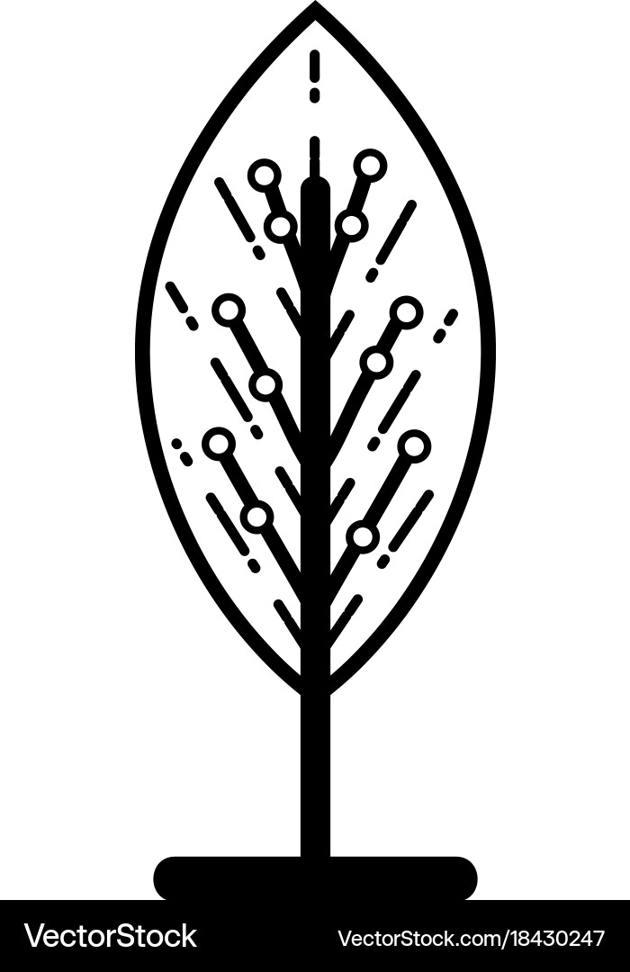 Line virtual reality tree with circuits device Vector Image