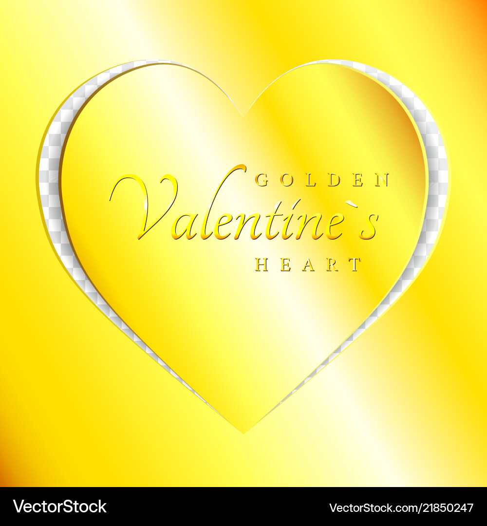 Love golden heart from paper cut style valentines Love golden heart from paper cut style valentines vector image