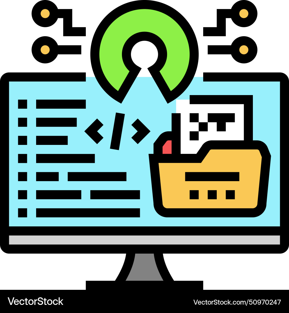 Open source tech enthusiast color icon vector image