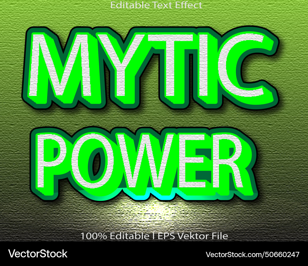 Power editable text effect vector image