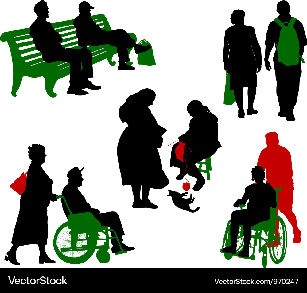 Senior People Silhouette vector image