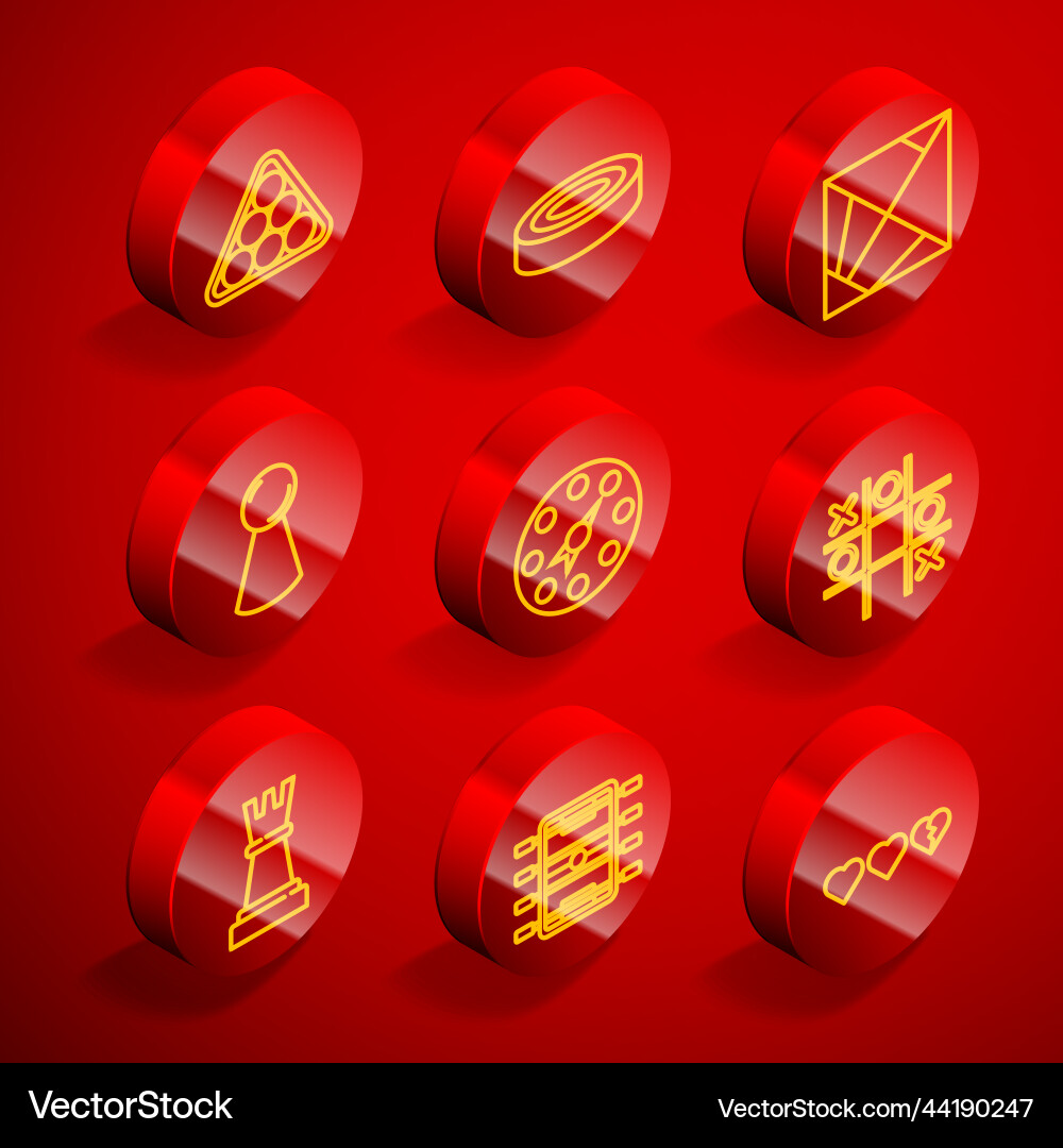 Set line billiard balls in triangle checker game Vector Image