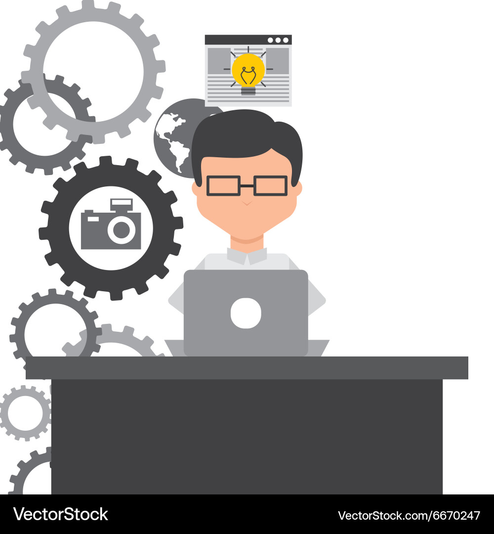 Technology and networking design vector image