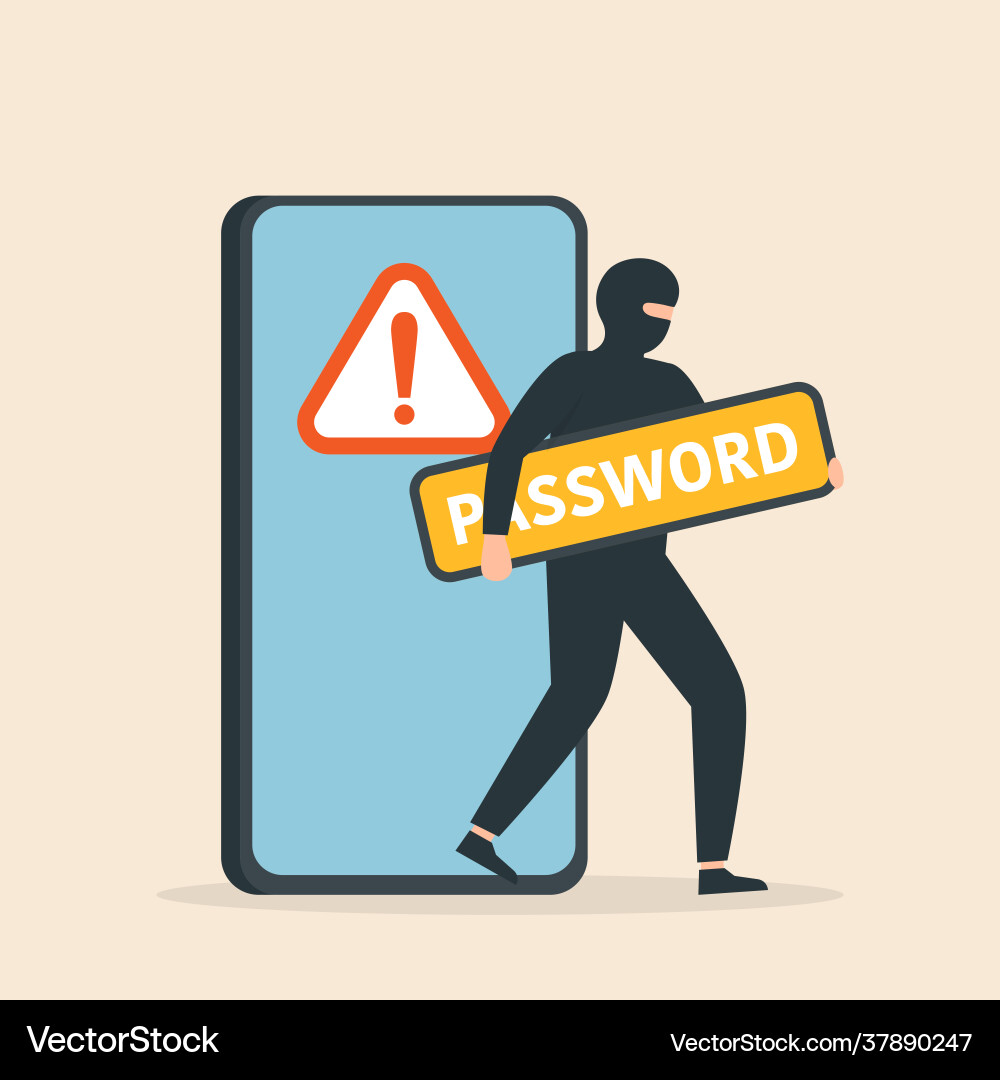 Thief Hacker stehlen sensible Daten als Passwörter Thief Hacker stehlen sensible Daten als Passwörter vektorbild