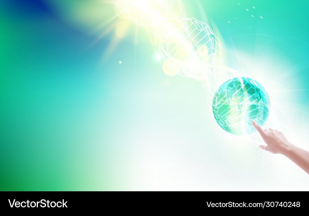 Abstract Globe with Hand Pointer vector image
