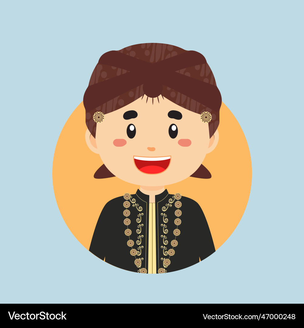Avatar of a central java indonesian character vector image