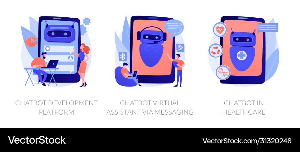 Chatbot assistant concept metaphors Vector Image